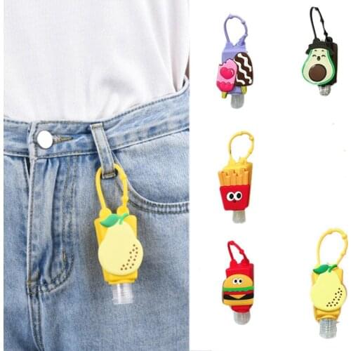 Funny Fruit Food Silicone Mini Hand Sanitizer Holder Travel Portable Safe Gel Holder Hangable Liquid Soap Dispenser Containers