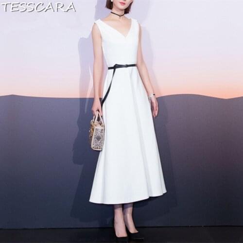 TESSCARA Women Summer Elegant Long Maxi Dress Female White A-Line Robe Femme Vestido De Festa Vestidos Evening Party Sundress