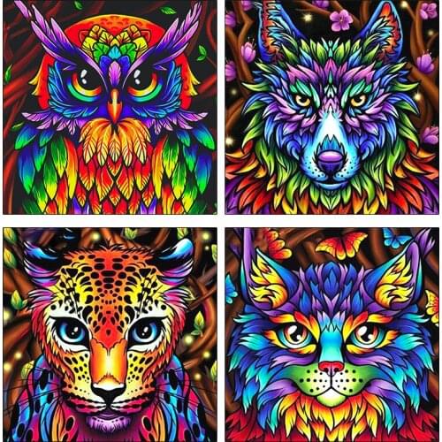 5D Diamond Painting Animal Tiger Cat Wolf actory Diamond Art Full Drill New Arrival Cross Stitch Sale Home Decoration
