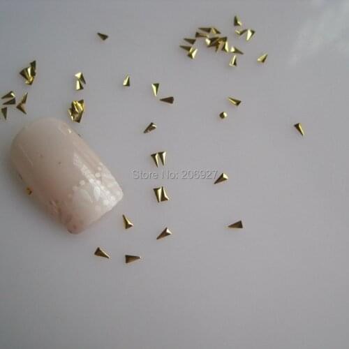 MD-751 30pcs Nail Decoration Small 2*3mm Metal Gold Long Triangle Metal Nail Art Decoration