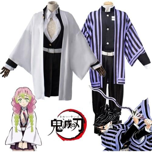 Anime Demon Slayer Kimetsu No Yaiba Cosplay Costumes Kanroji Mitsuri Iguro Obanai Cosplay Costume Cloth Blade Of Demon Kimono