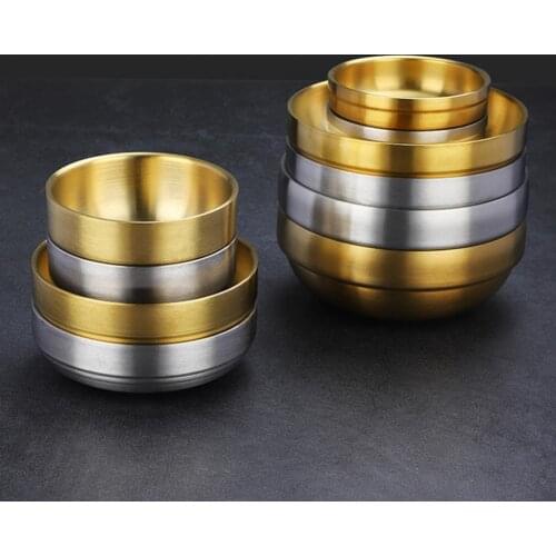 Anti-rust Small Dish Double Layers Insulation Stainless Steel Korean Style Anti-scalding Kimchi Bowl Saucer Kitchen Supplies