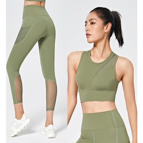 Seamless Yoga Suits Gym Fitness Workout Outfit Clothing Sportswear High Waist Athletic Legings Sports Bra Cropped Pants Yoga Set