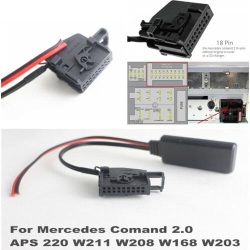Bluetooth Adapter AUX Cable for Mercedes Comand 2.0 APS 220 W211 W208 W168 W203