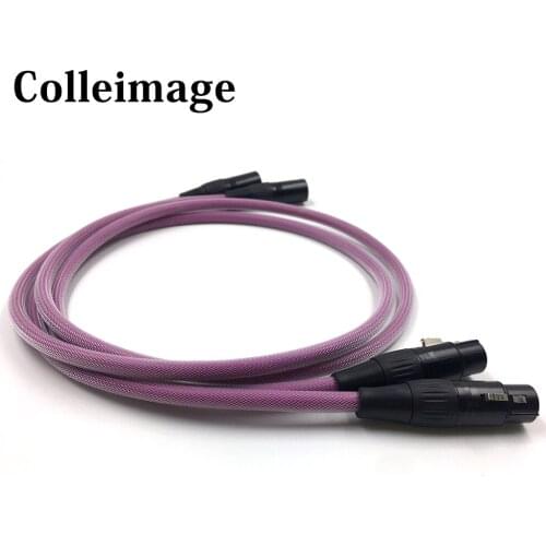 Colleimage 1Pair Hifi XLR Cable Pure OCC Audio Cable XLR Male to Female Audio Cable with XLR Plug Connector
