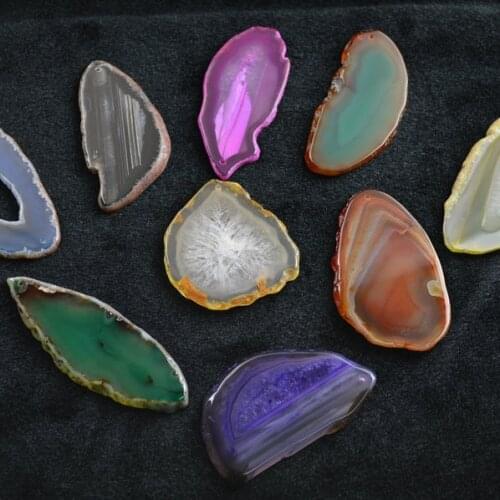 Colorful Natural Druzy Stone Slice Pendant Fashion Druzy Geode Jewelry Making Materials Mixed Color 20pc/lot