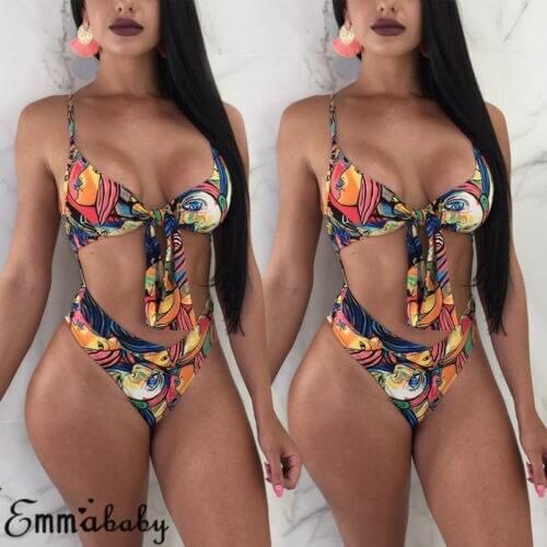2021 Hot Selling Womens Sexy Bandge Swimming Costume Padded Women Swimsuit Swimwear Push Up Monokini Bathing Suits