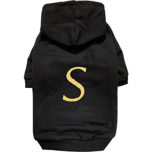 Cotton Pet Dog Clothes for Small Dogs Gold Letter Print Dog Clothing French Bulldog Hoodies Chihuahua Pug Costume S-2XL A139