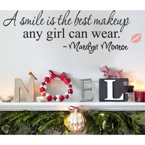 Creative Mary Jane Red lips motto Wall Sticker Home Bedroom Living Room Modern Wall tattoo Art Decor Vinyl smile girl Wall mural