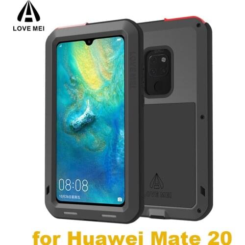Mate 20 LOVE MEI Case +Glass Luxury Aluminum Metal Armor Case for Huawei Mate 20 Life WaterProof Shockproof Huawey Mate20 Cover