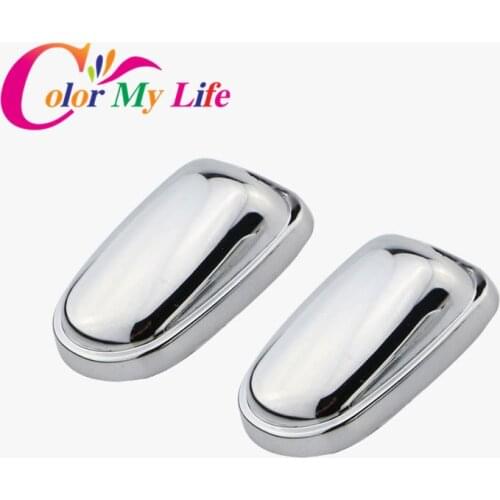 Color My Life ABS Chrome Trim Water Spray Nozzle Sprinkler Head Wiper Decoration Cover Sticker For Ford Fiesta 2009 2012 - 2017