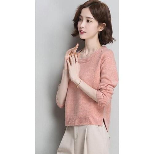 Autumn Spring Style Women Knitted Pullover Tops Lady Casual O-Neck Long Sleeve Knitted Pullover Sweater ZZ0983