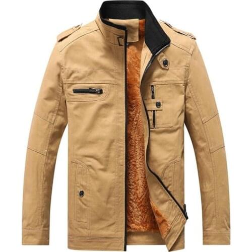 Autumn and winter mens jacket casual warm thick coat collar collar design large size jacket cotton jacket