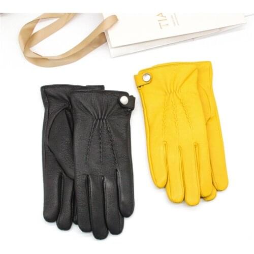 Sheepskin gloves mens motorcycle autumn winter Plush warm outdoor sports driving retro motorcycle ski gloves