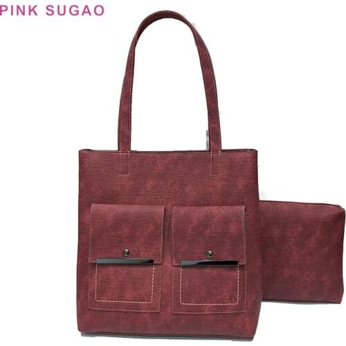 PinkSugao 2PCS Bags Set Women Leather Shoulder Bag Luxury Handbags Women Bags Designer Purses And Handbags Tote Bag Famous Brand