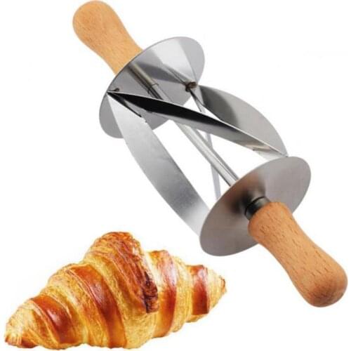 Plastic Handle Rolling Cutter For Making Croissant Bread Dough Pastry Knife Wooden Handle Baking Kitchen Knife Cocina Garden