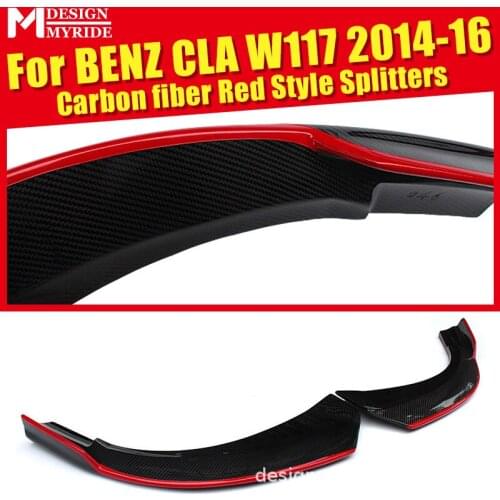 Fit For the Front Lip Decoration Mercedes Benz Cla W117 Sports Modified Carbon Fiber Corner Wrapped Red Edge