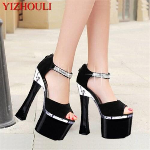 Romantic fish mouth strap sandals preferred small size 17-18 cm high heel runway Dance Shoes