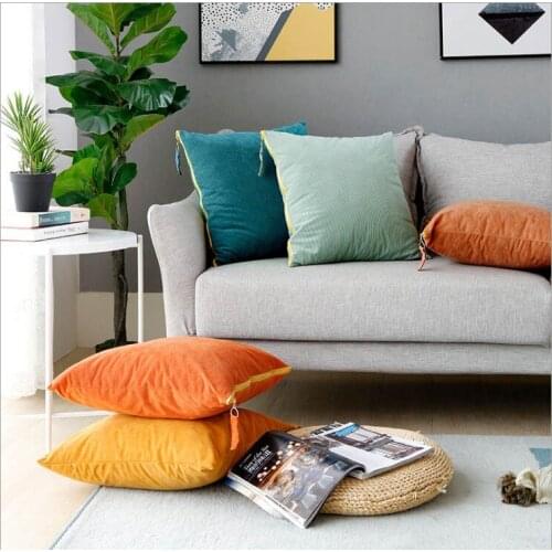 Supersoft Corduroy Cushion Cover with Contrast Zipper Decoration Beige Grey Stripe Home Decor Pillow Cover Pillow Case 45X45CM
