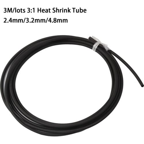 3M Black 2.4/3.2 /4.8mm 3:1 Heat Shrink Tube Adhesive Lined Sleeve Wrap Wire Shrinking tubing