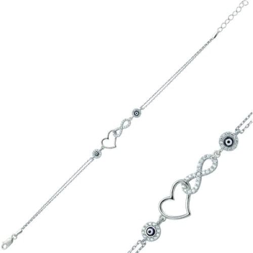 Tevuli 925 Sterling Silver Heart Infinity Ladies Bracelet