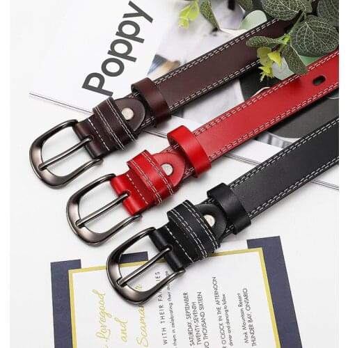 2021 New Belt Women Leather Belts for Women Pin Buckles Red Black Camel Waist Ladies Belt Waistband Girdle Ribbon