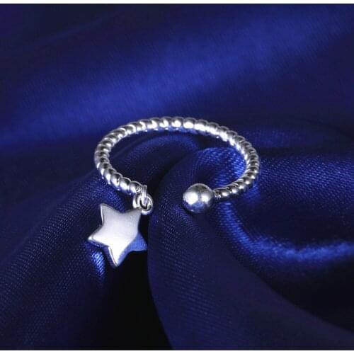 2019 Korean fashion pentagram tassel adjustable rings for women New Design Finger Ring Star Shape Of women jewelry