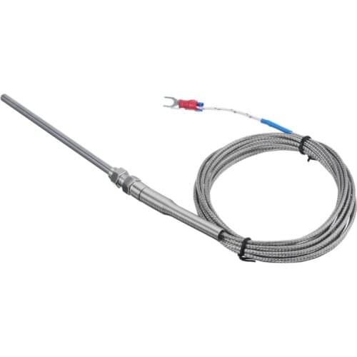 0~400 C M8 1m 2m 3m 5m Stainless Steel K Type 100mm Probe Screw Thread Cable Thermocouple High Temperature Sensor Probe