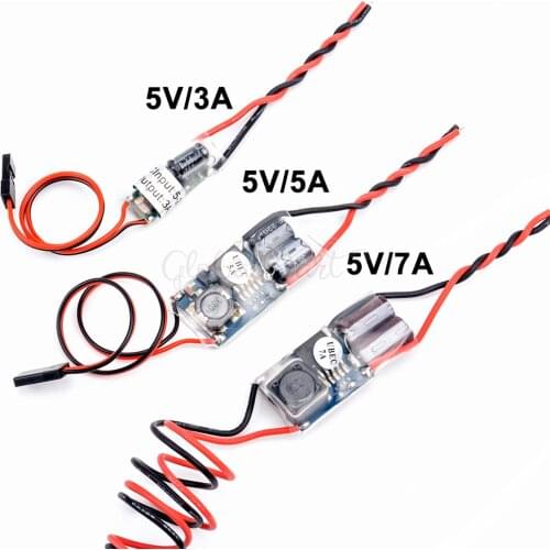 2 PCS FPV RC UBEC BEC 5V 3A 5A 7A 5V/3A 5V/5A 5V/7A Lowest RF Noise BEC Full Shielding Antijamming Switching Regulator