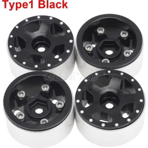 4Pcs 1.0" Beadlock CNC Micro Crawler Wheel Rim Hub 1.0inch for 1/24 RC Crawler Car Axial SCX24 90081 AXI00001 Upgrade Parts