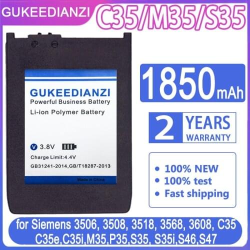 Battery S35 1850mAh for Siemens 3506, 3508, 3518, 3568, 3608, C35,C35e,C35i,M35,P35,S35, S35i,S46,S47