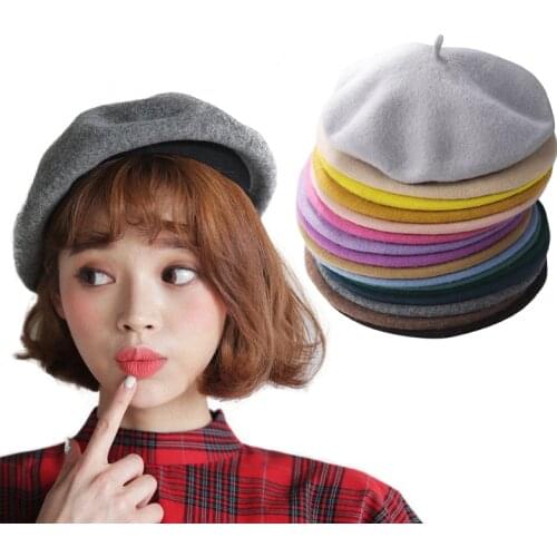 Womens Berets Outdoor Casual Hats Cotton Soft Octagonal Hat Winter Brimless Keep Warm Hat Simple Solid Color Knitting Beret