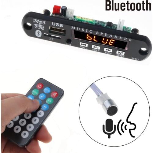 Wireless MIC Bluetooth 4.1 Audio Decoder Board Module MP3 Player LED MP3 decoder board AUX 5V 12V USB TF FM Radio for Car Kit