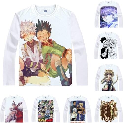 Coolprint Anime Shirt HUNTER HUNTER T-Shirts Multi-style Long Sleeve GON FREECSS Killua Zoldyck Cosplay Motivs Kawaii Shirts