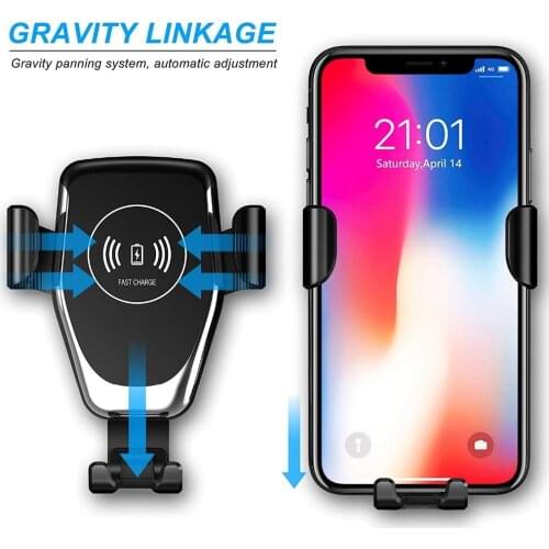 Holders For Phone Fast Charging Phone Holder Automatic Gravity Qi Wireless Car Charger Mount For I Phone 11 XS XR X 8 10W