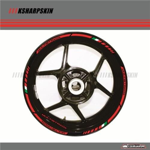 For all DUCATI MULTISTRADA 1260 1200 Motorcycle Wheel Decals strip Motorcycle Outer Rim Sticker Stripe Wheel Reflective Decals