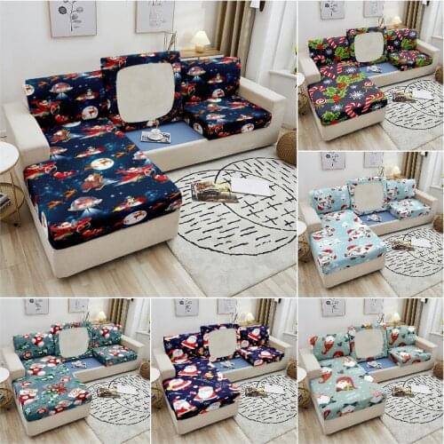 Stretch Sofa Seat Cover Christmas Decor Washable Removable Sofa Slipcover Elastic Couch Cover Spandex Furniture Protector