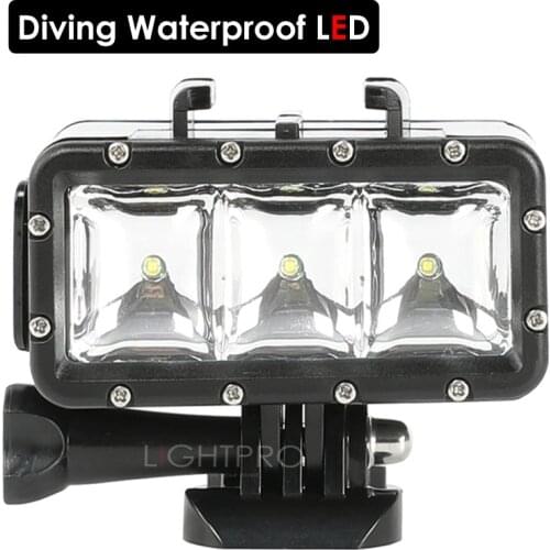 FlashLight Lamp Underwater Diving Waterproof LED Flash Video Light Mount For GoPro SJCAM SJ4000 H9 H9R xiaomi yi