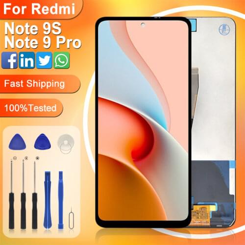 Catteny For Xiaomi Redmi Note 9S LCD With Touch Screen Digitizer Assembly For Redmi Note 9 Pro Display Free Shipping With Frame