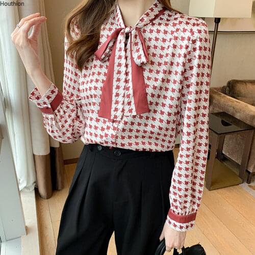 Блузки в клетку Houthion China At AliExpress