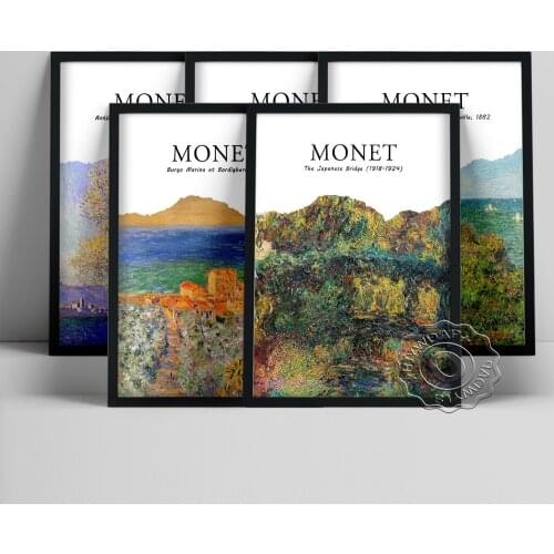 Claude Monet Impressionism Retro Prints Canvas Painting, Landscape Illustration Exhibition Museum Vintage Poster, Wall Art Decor