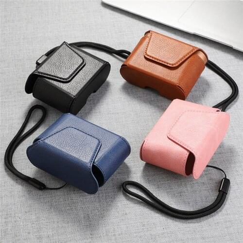 Magnetic Leather Storage Case Box for Sony WF-1000XM3 Bluetooth Headset Earphone Clamshell Opening Anti-shock Protective Cover