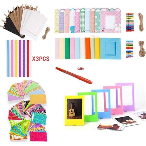 New for Fujifilm Instax Mini 9 8 7s Camera Accessories Wall Hang Frames Film Frames Stickers Mark Pen Bundles