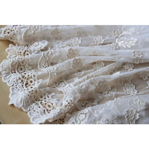 Clothes bilateral embroidery flower fabric curtain gauzes curtains handmade diy scarf lace fabric 120cm wide