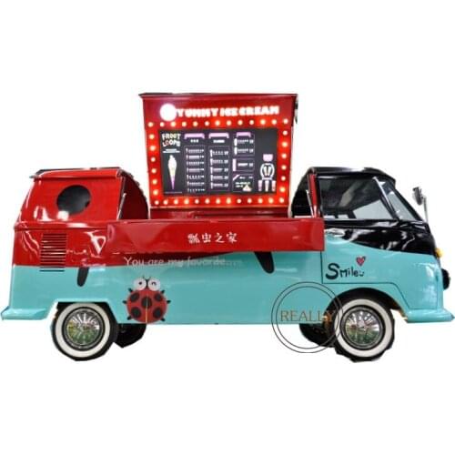 Approved Street Electric Food Truck Hot Dog Vending Cart Breakfast/Snack/Ice Cream Shop With 4 Wheels