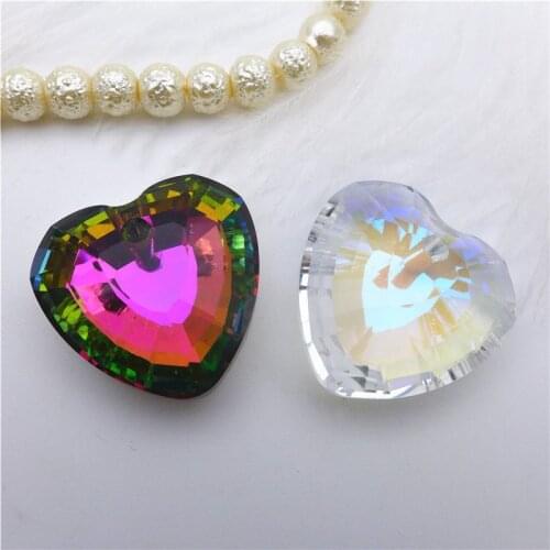 32mm peach/heart/love shape pendants chandelier DIY drops accessories AB/rainbow/metallic glass lamp findings cutain spark 12pcs