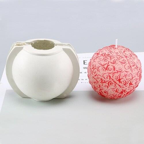 Rose Ball Silicone Molds for Candles Rose Flower Mold DIY Craft Molds Wax Candle Molds Home decoration tools