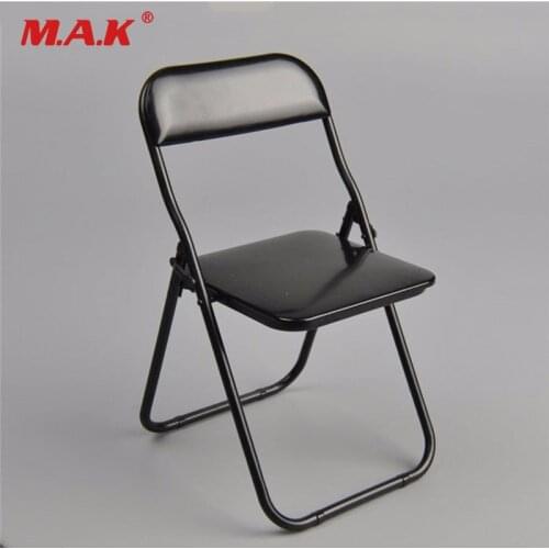 1:6 Scale Folding Chair Black Figure Furniture for 12" PH Action Figure Collections in stock