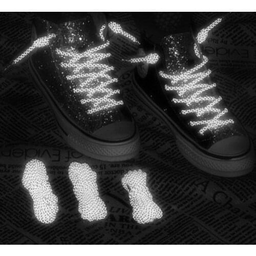 Reflective Shoelaces Weaving Round Shoelaces Highlight At Night Unisex Leisure Sneakers White Lace 100/120/140 / 160cm 2021 New