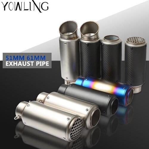 Inlet 51mm 60mm Motorcycle Exhaust Pipe Muffler Exhaust Mufflers Exhaust Pipe FOR yamaha YZF R125 R25 R3 R6 mt-09 MT 07 Z800
